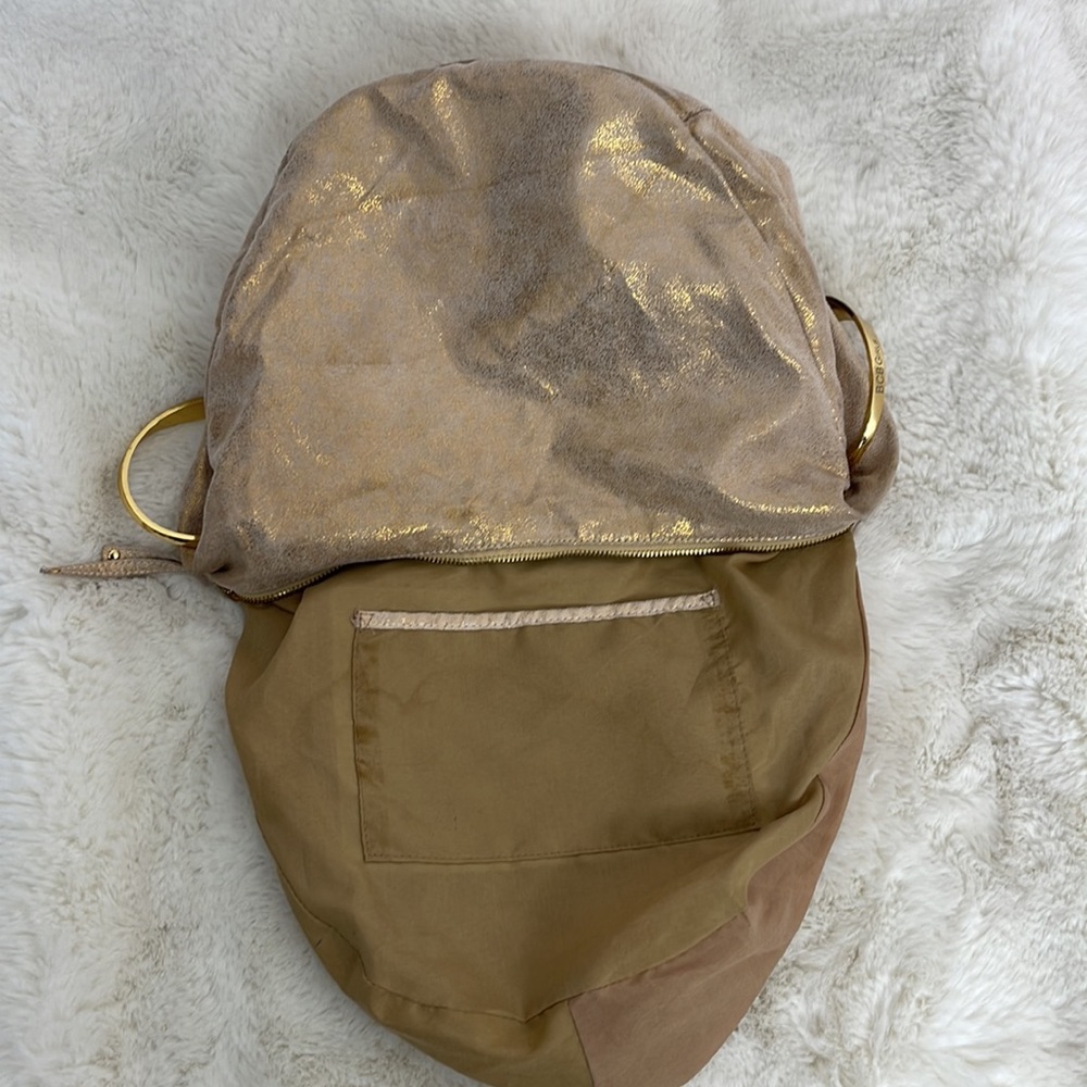 Bracelet hobo bag, BCBGirl gold vegan faux leather gold boho bag - Picture 12 of 16